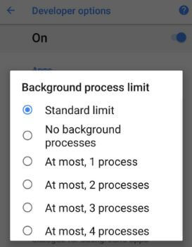 Како променити ограничење позадинског процеса у андроид 8.1