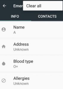Обришите све информације о хитним случајевима на андроид ноугат