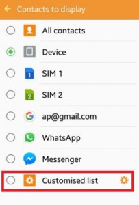 Прилагођена листа контаката за приказ у андроиду