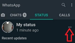 Избришите ажурирање статуса ВхатсАпп на Андроиду