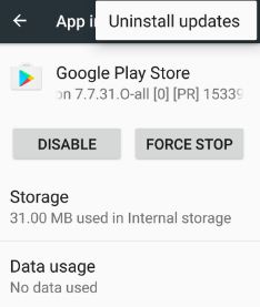Деинсталирајте ажурирања Гоогле Плаи продавнице у андроиду