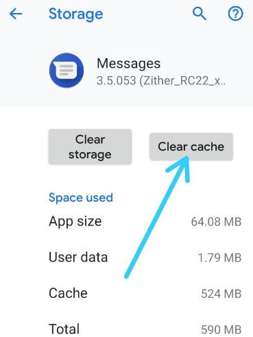 Очистите кеш апликације за размену порука на Пикел 3 Пие